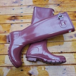 Hunter Red/Burgundy Tall Rain Boots